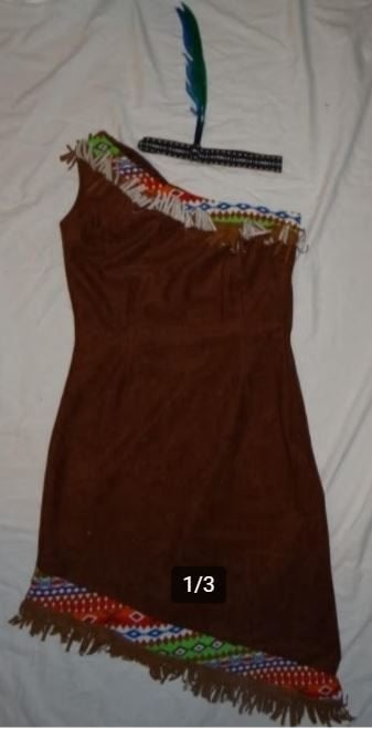 Leuke bruin INDIAAN/INDIANEN/NATIVE AMERICAN jurk, Carnaval, Ophalen of Verzenden, Kleding, Maat 34 (XS) of kleiner