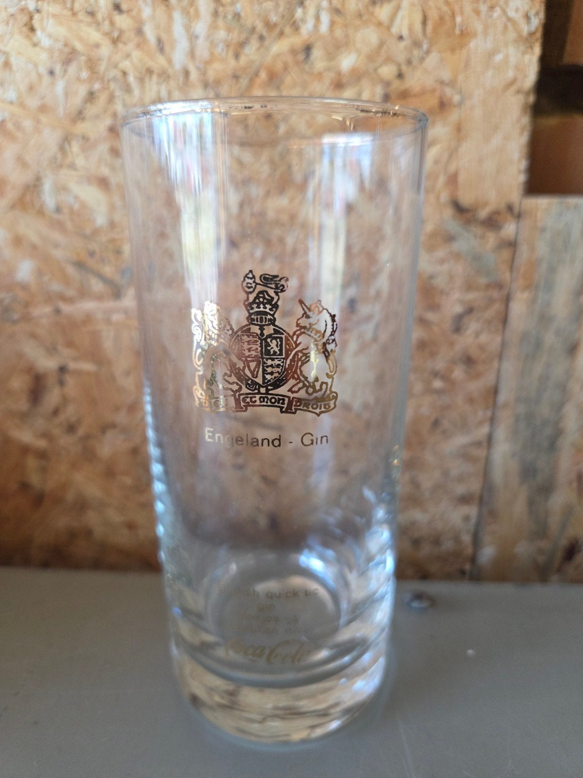 Vintage glas Coca Cola Engeland Gin, Ophalen, Zo goed als nieuw, Frisdrankglas