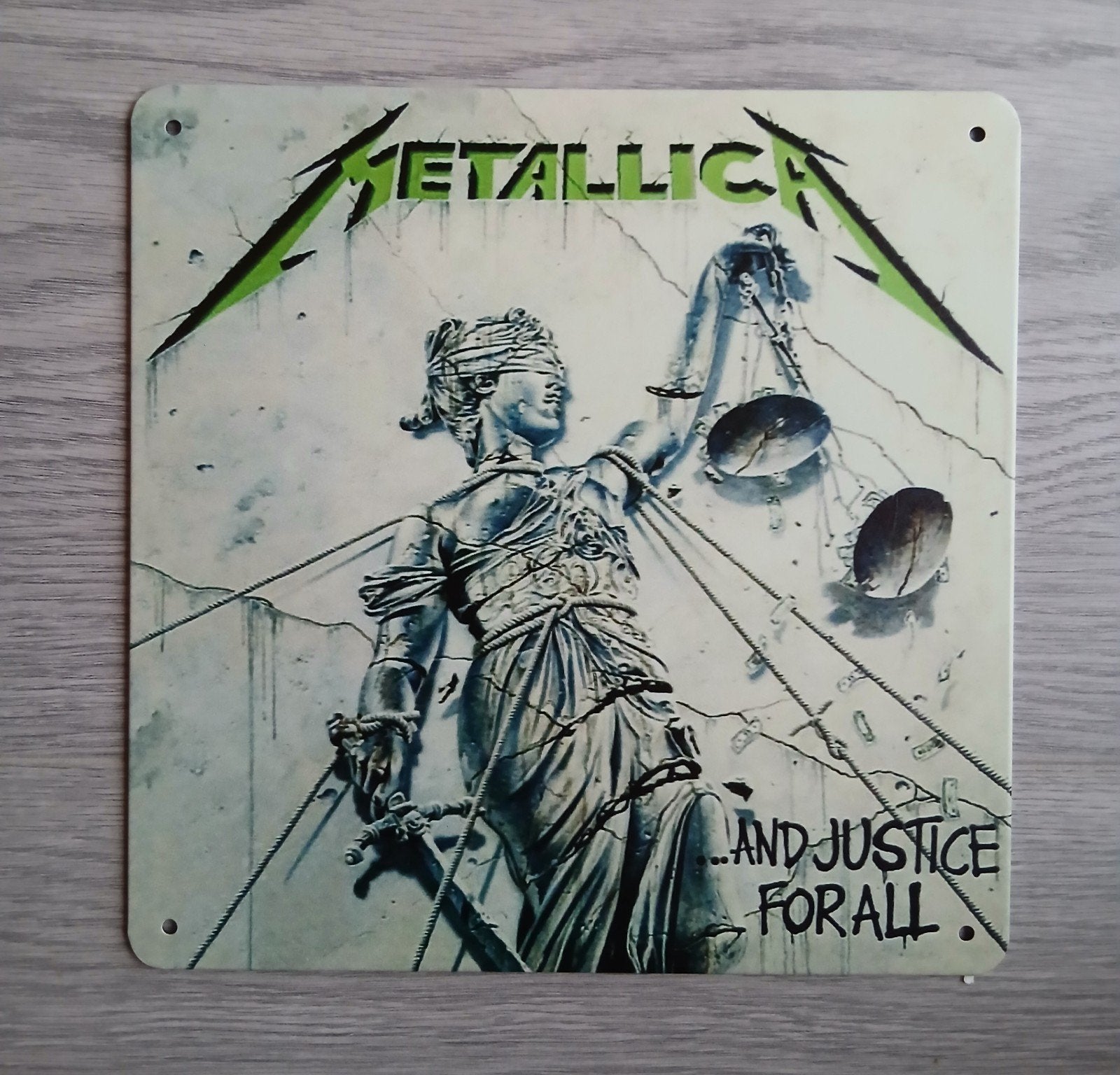 Metallica And Justice For All 20x20 cm Metalen Reclamebord, Ophalen of Verzenden, Nieuw, Poster, Artwork of Schilderij