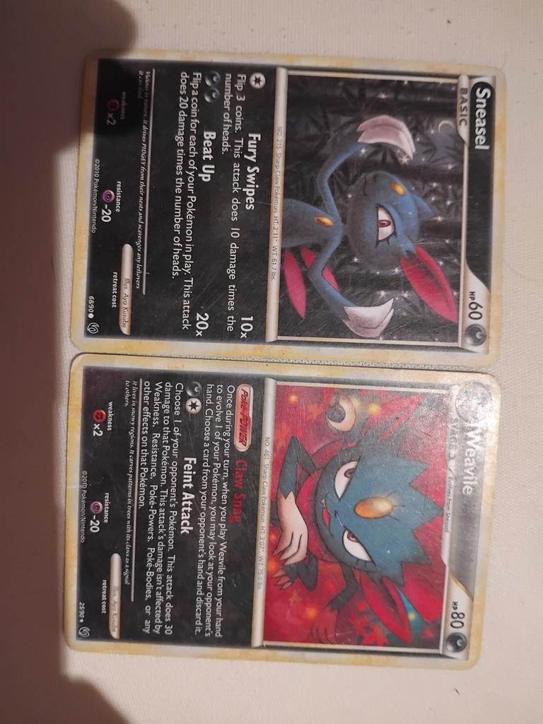 Pokémon kaarten Sneasel en Weavile undaunted 2010, Ophalen of Verzenden, Gebruikt, Meerdere kaarten