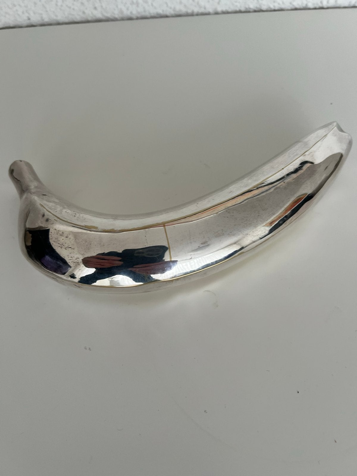 Verzilverd Banaan Kunstobject - Uniek Decoratiestuk, Antiek en Kunst, Ophalen of Verzenden, Zilver