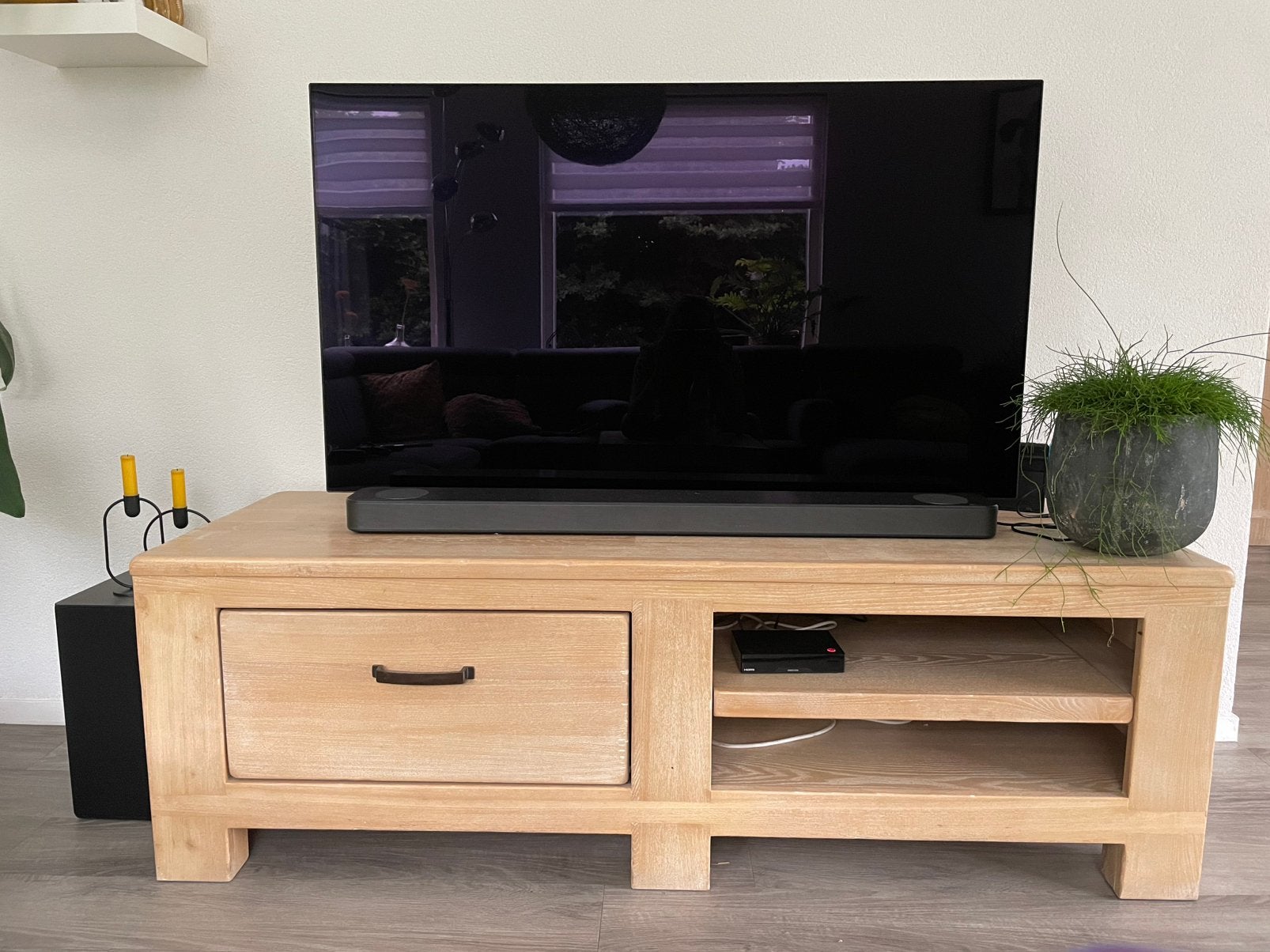 Tv dressoir met lade, Ophalen, Gebruikt, 150 tot 200 cm, Minder dan 100 cm