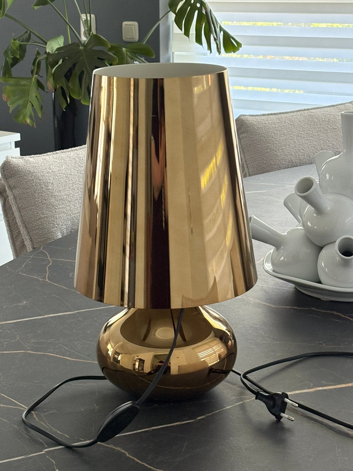 Kartell Cindy tafellamp goud, Huis en Inrichting, Lampen | Tafellampen, Gebruikt, Overige merken, Goud, Ophalen of Verzenden
