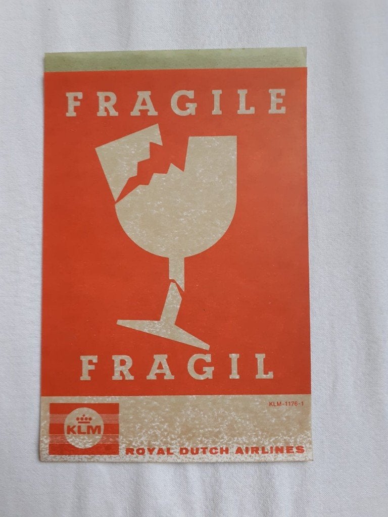 klm sticker van vòor 1971, Verzamelen, Ophalen of Verzenden, Gebruikt, Overige typen
