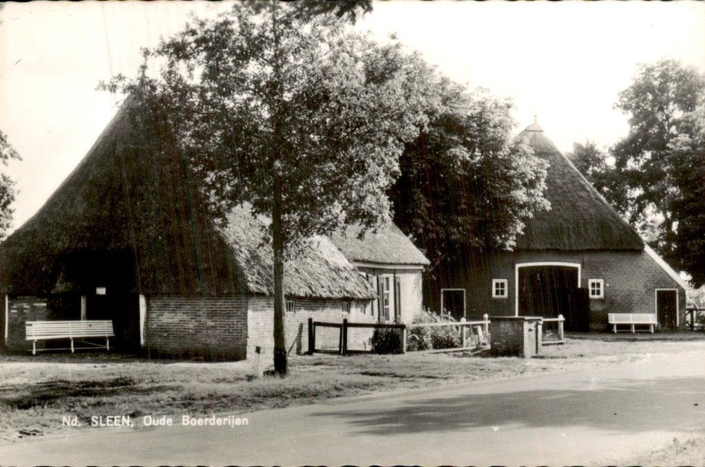 Noord Sleen - Oude Boerderijen - Boerderij, Ophalen of Verzenden, 1940 tot 1960, Gelopen, Drenthe
