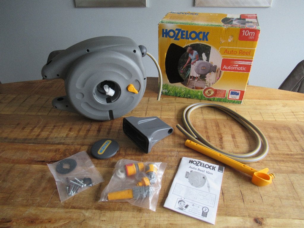 NIEUWE Hozelock Auto Reel slanghaspel Zelfoprollend 10 meter, Ophalen of Verzenden, Nieuw, Tuinslanghaspel