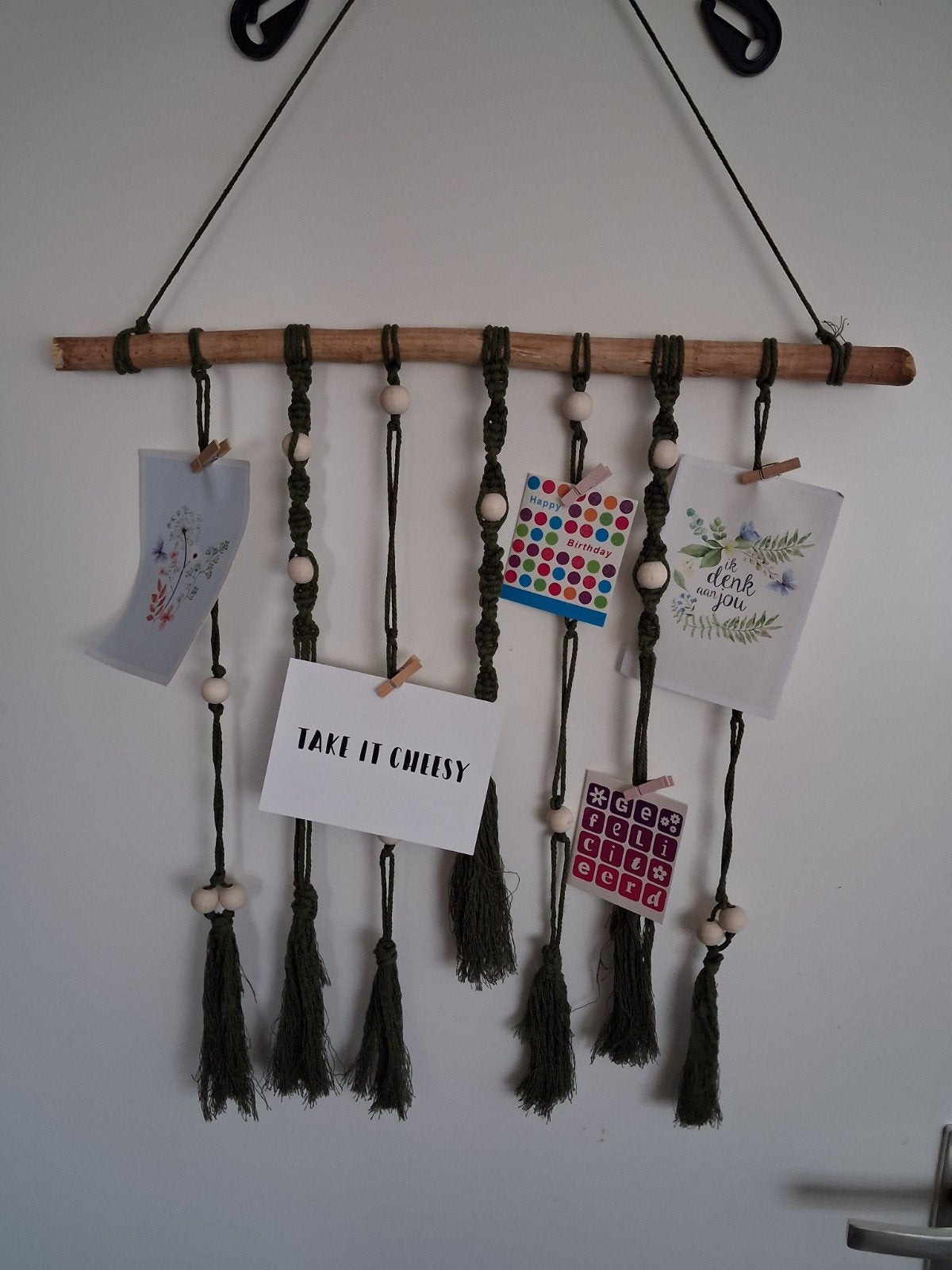 Macrame hanger, Groen, Wandhanger, Nieuw, Ophalen of Verzenden
