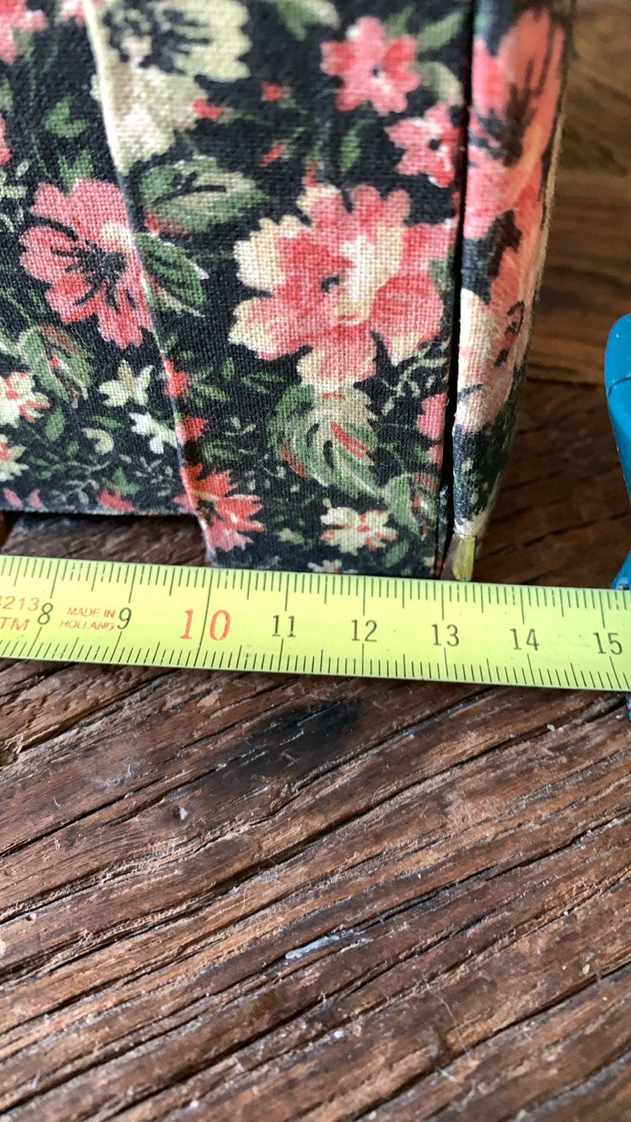 Vintage stoffen doos met bloemenprint, Ophalen of Verzenden