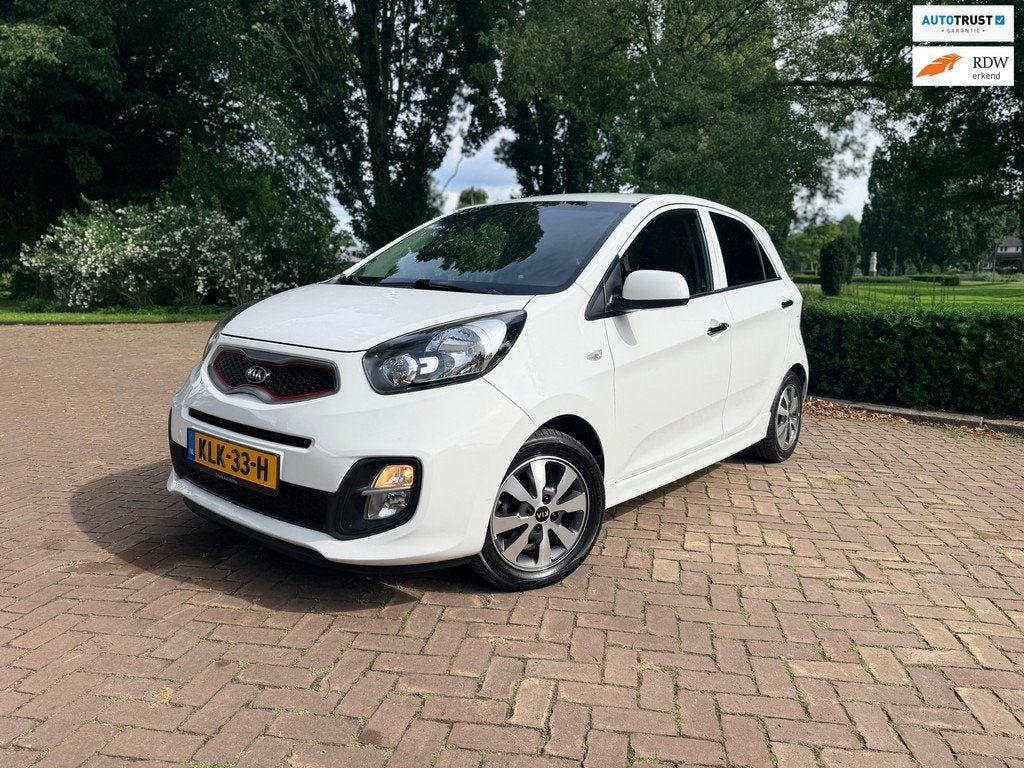Kia Picanto 1.0 CVVT Business Line | Stoelverw. | Airco | 5, Auto's, Kia, Euro 5, Stof, Gebruikt, Zwart