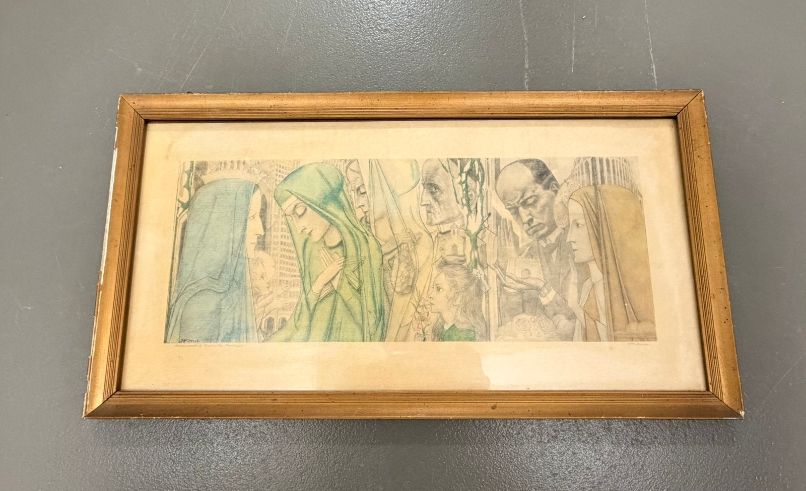 Jan Toorop 1858-1928 / Originele Lithografie -Het Offer 1927, Antiek en Kunst, Portret en Figuren, Ophalen of Verzenden, Lithografie
