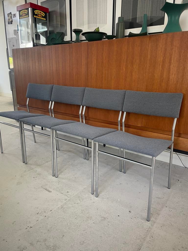 4 Martin visser eetkamerstoelen (refurbished), Ophalen, Overige kleuren, Zo goed als nieuw, Mid Century Modern