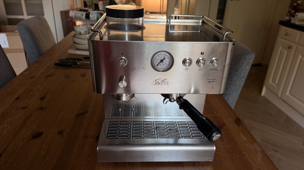 Zo goed als nieuwe “Solis personal barista” espresso machine, Witgoed en Apparatuur, Koffiezetapparaten, Espresso apparaat, Gemalen koffie