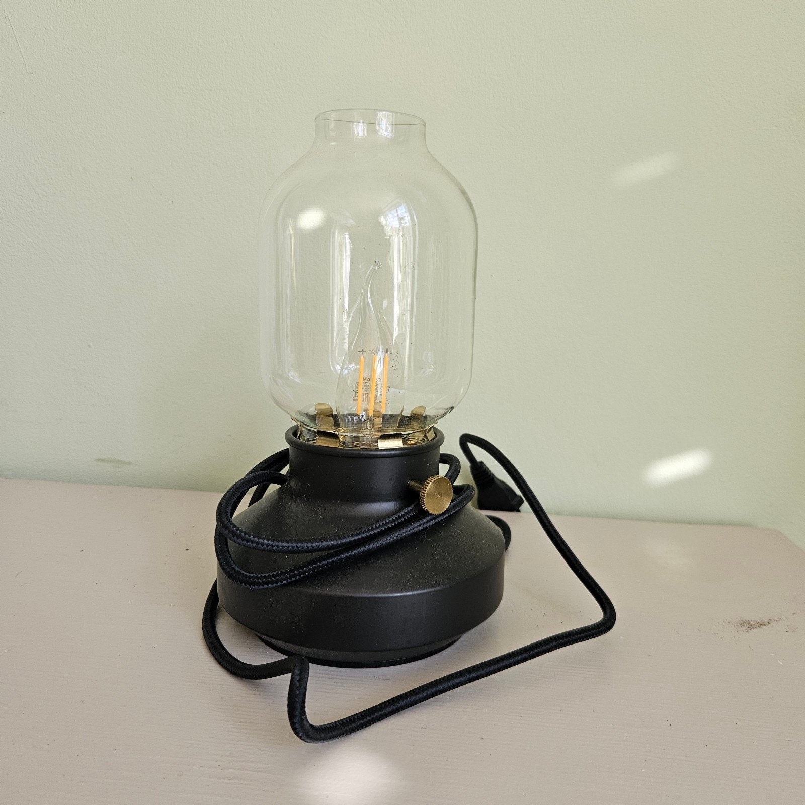 IKEA TÄRNABY tafellamp met LED filament lamp, E14 (klein), Zwart, Glas, IKEA