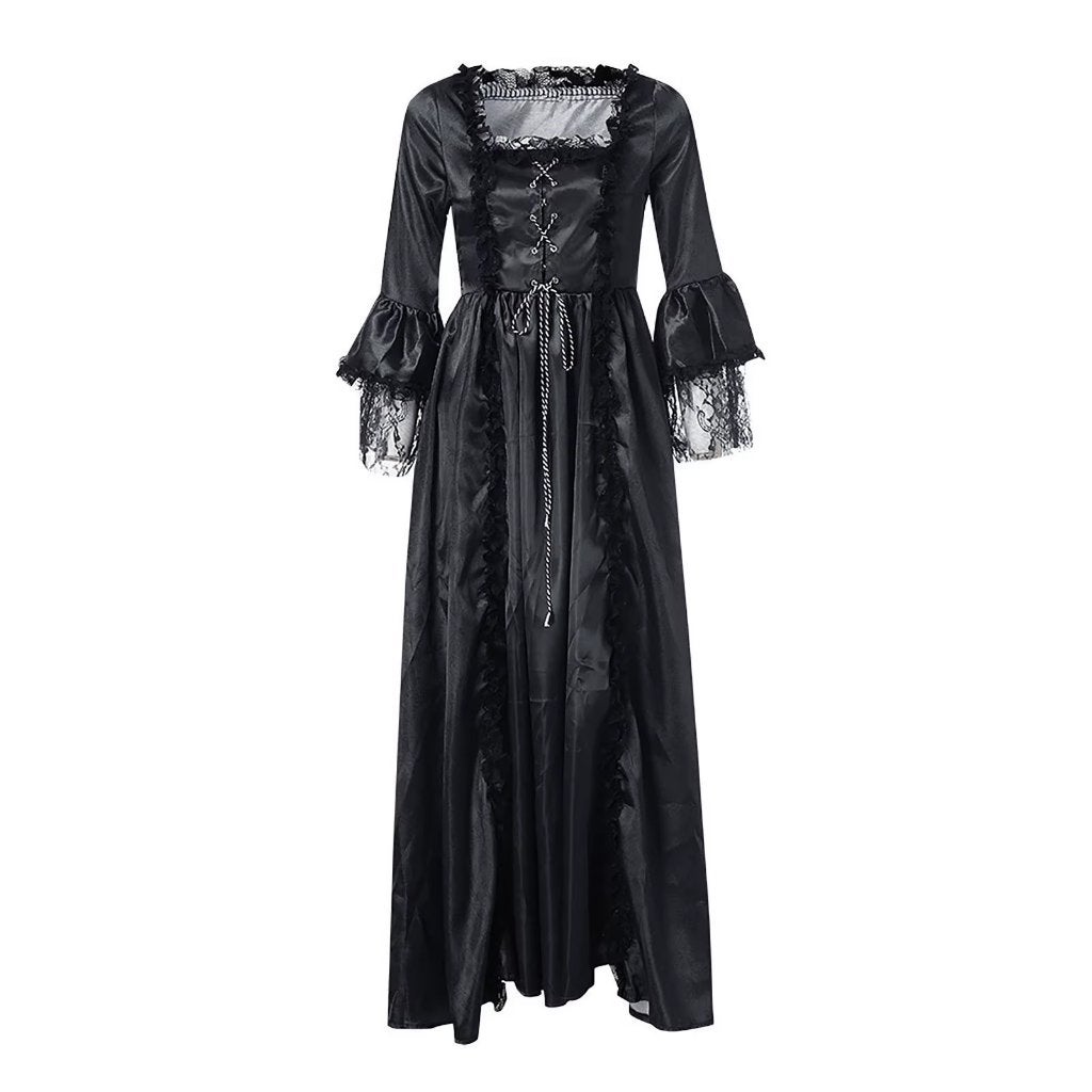 Zwarte dames rococo jurk, Verzenden, Nieuw, Pak of Jurk