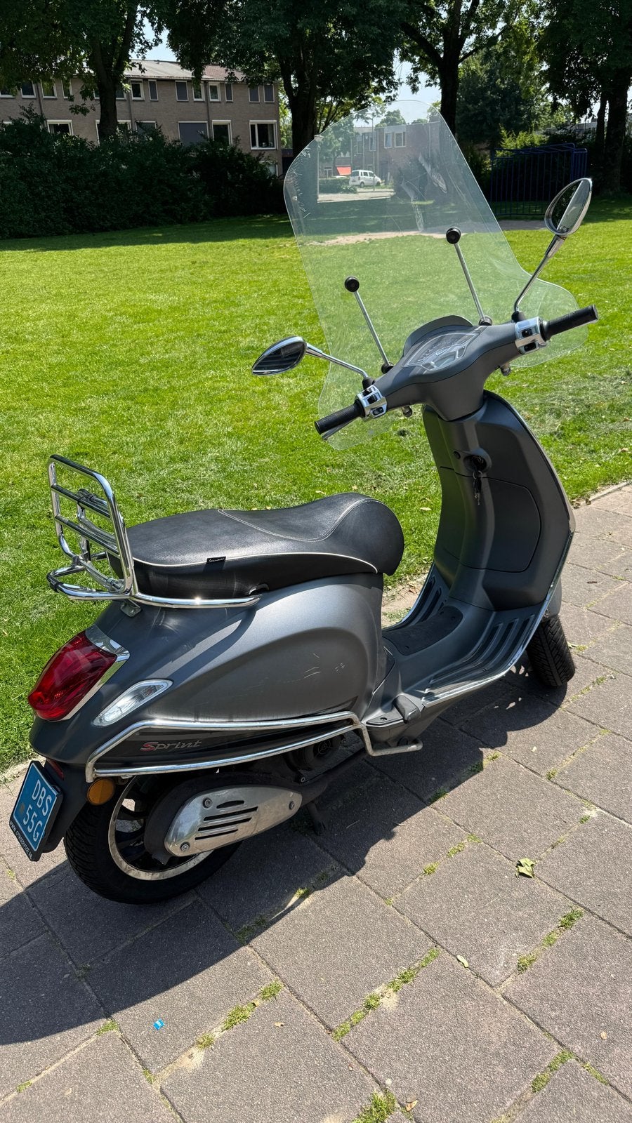 Vespa Sprint lichtgrijs blauw kenteken, Ophalen, Gebruikt, Overige modellen, Maximaal 45 km/u