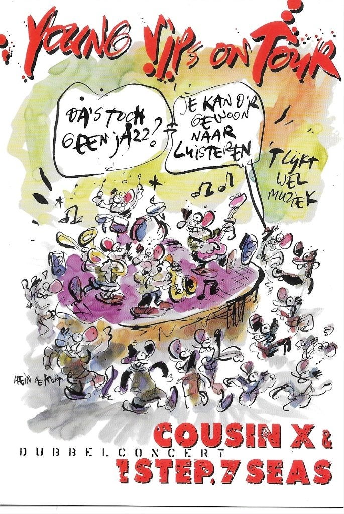 Hein de Kort Young Vips on Tour ca. 1996. -Cartoon-, Ophalen, 1980 tot heden, Ongelopen, Cultuur en Media