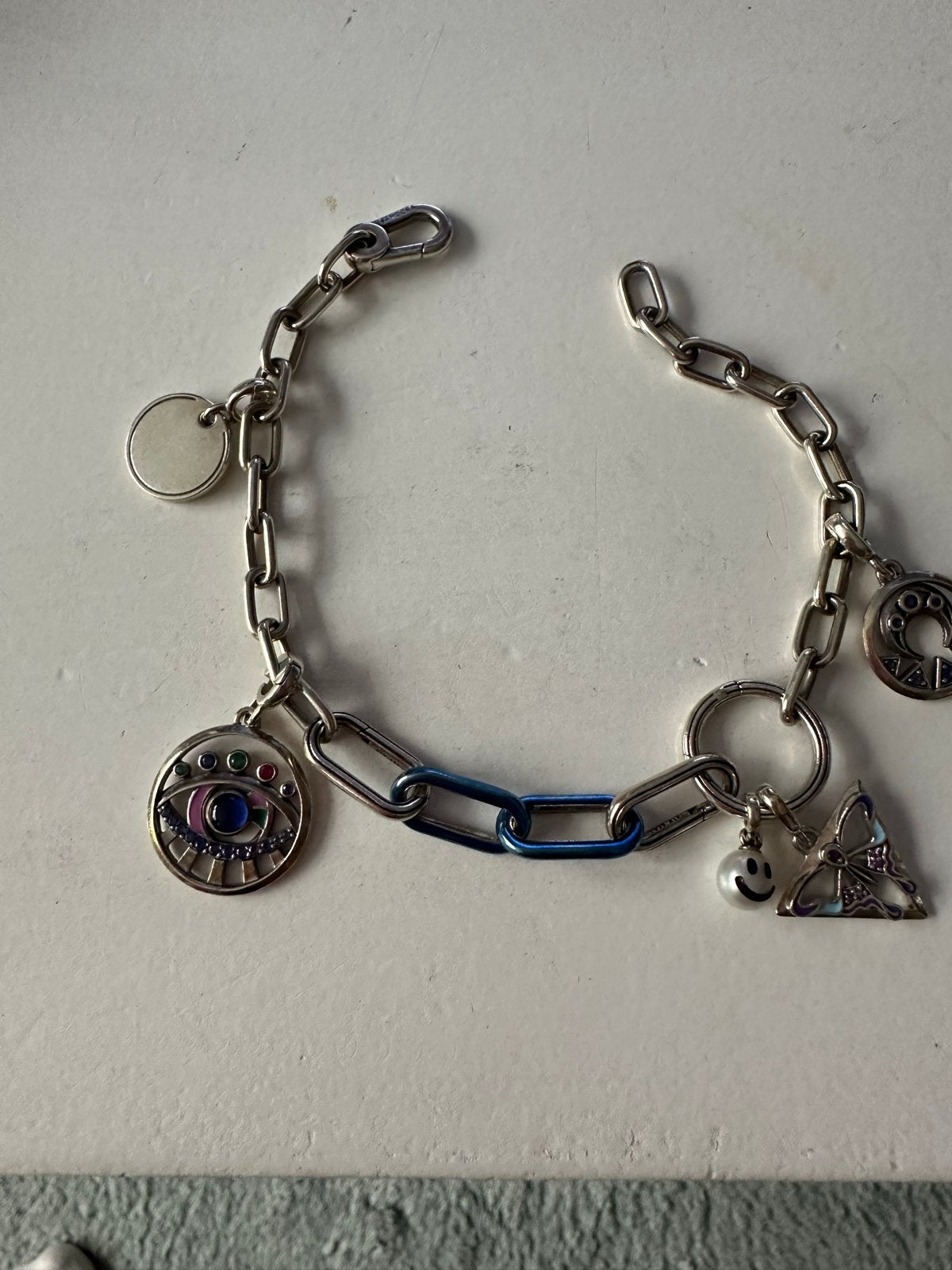 Pandora Me Armband met bedels, Ophalen of Verzenden, Gebruikt, Zilver, Met bedels of kralen