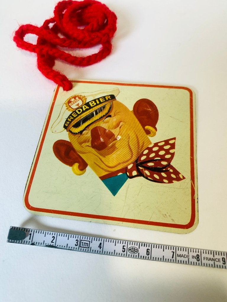Vintage Breda Bier Reclamebordje carnaval hanger, Verzamelen, Ophalen of Verzenden, Gebruikt, Overige merken