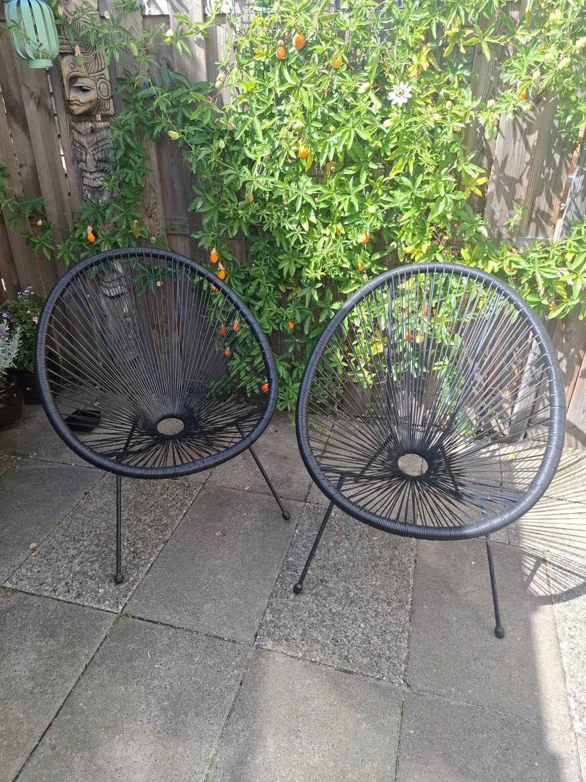 2x Zwarte Acapulco stoelen voor buiten, Ophalen, Gebruikt, Kunststof