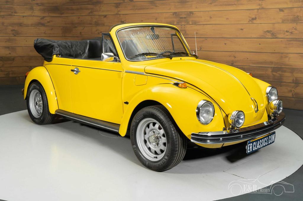 Volkswagen Kever Cabriolet | Gerestaureerd | 1978, Auto's, Oldtimers, Achterwielaandrijving, Zwart, Cabriolet, Geel