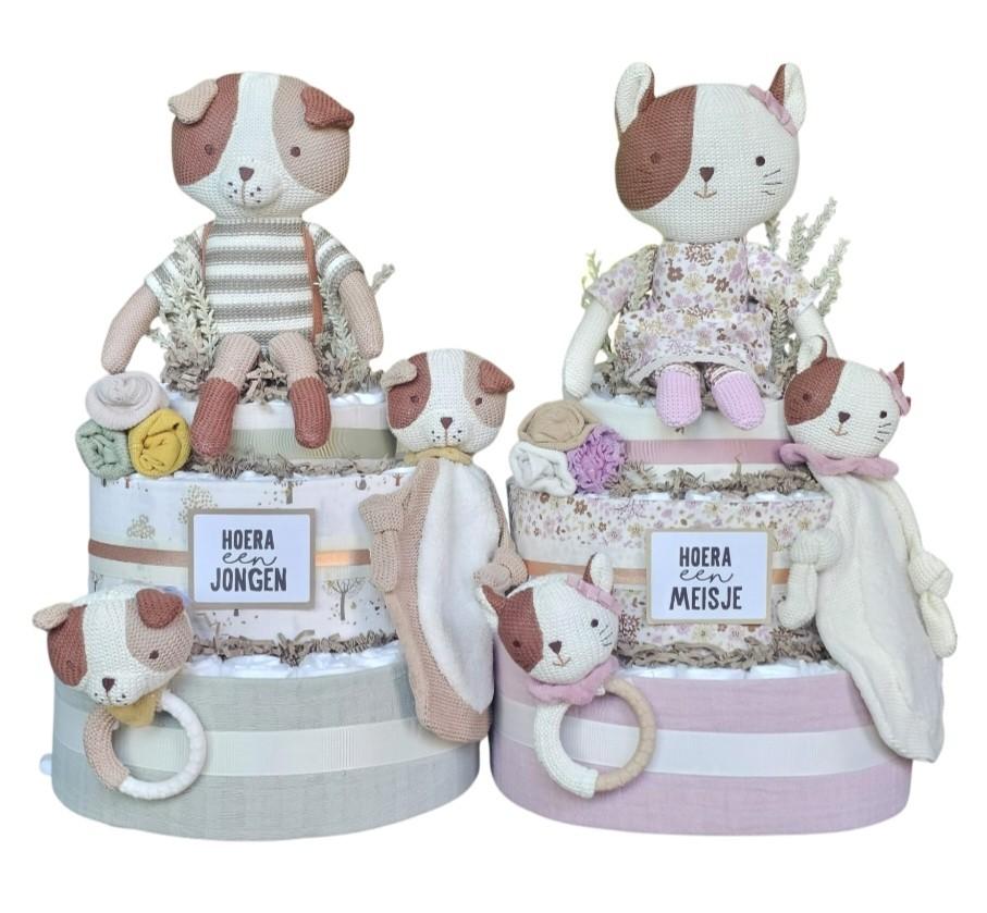 Mooie luiertaart ,jollein luiertaart ,tweeling luiertaart, Kinderen en Baby's, Kraamcadeaus en Geboorteborden, Kraamcadeau, Babycadeau-idee