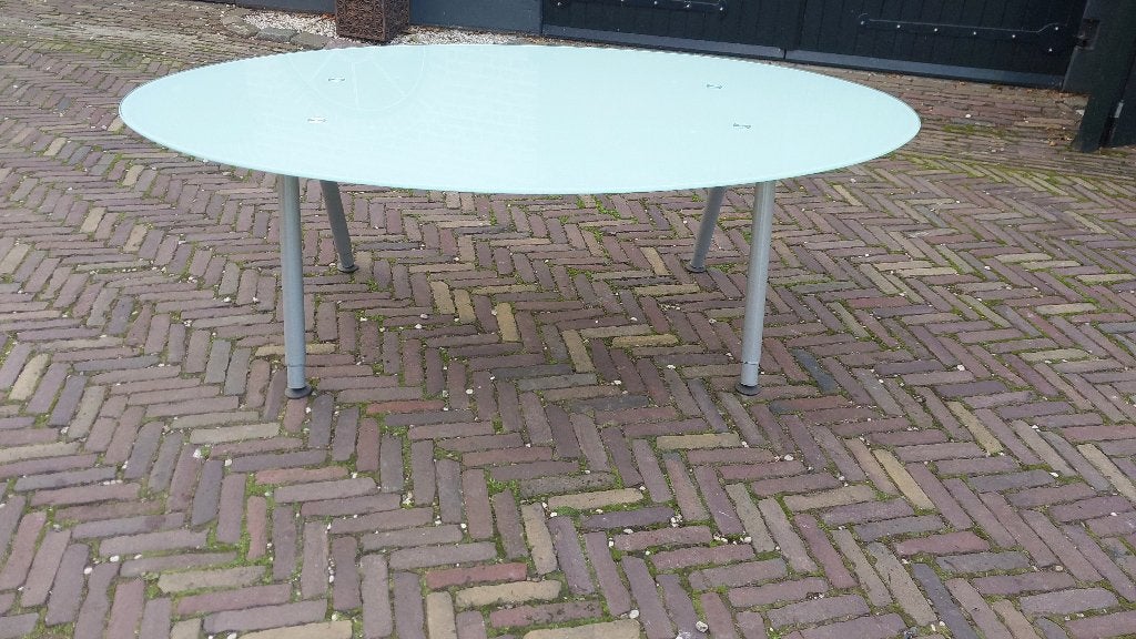 ovale tafel glas, 150 tot 200 cm, Ovaal, 50 tot 100 cm, Ophalen of Verzenden