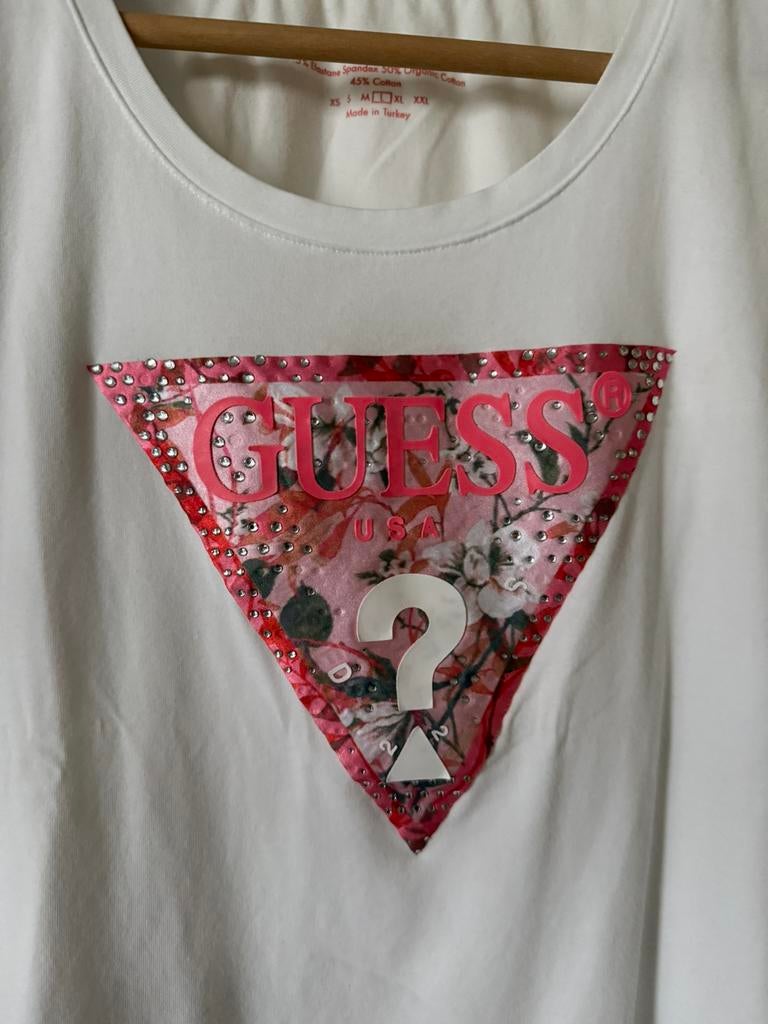 Guess witte dames t shirt, Kleding | Dames, Tops, Maat 38/40 (M), Wit, Ophalen of Verzenden, Zo goed als nieuw