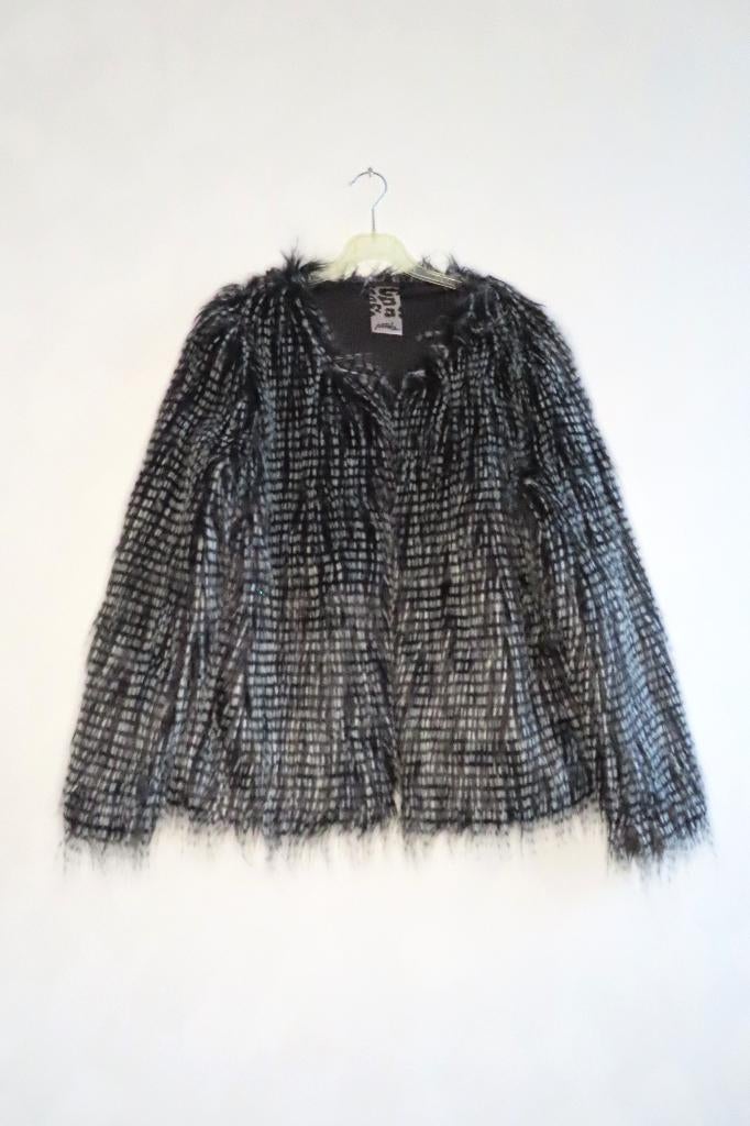 Vest / Jasje Harig Zwart Grijs Poools mt 44 (4633), Zwart, Maat 42/44 (L), Ophalen of Verzenden, Zo goed als nieuw