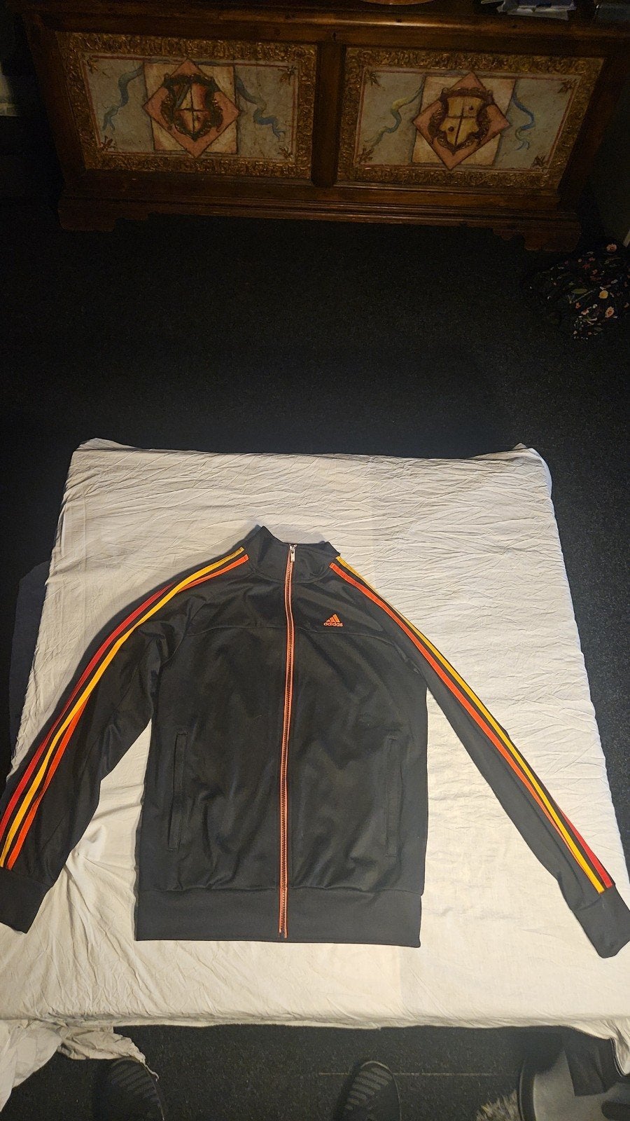 Adidas Climalite Trainingsjack Zwart met Strepen, Fitness, Zwart, Ophalen of Verzenden, Zo goed als nieuw