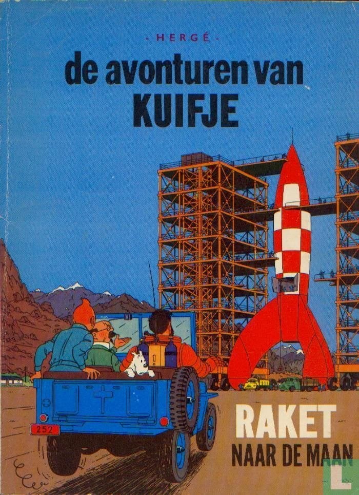 Kuifje, Raket nd maan aparte uitgave en Blauwe sinaasappels, Boeken, Eén stripboek, Ophalen of Verzenden, Gelezen