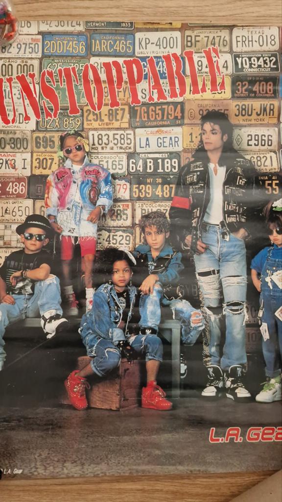 LA Gear Michael Jackson promo poster Zeer zeldzaam jaren 90, Ophalen of Verzenden, Gebruikt