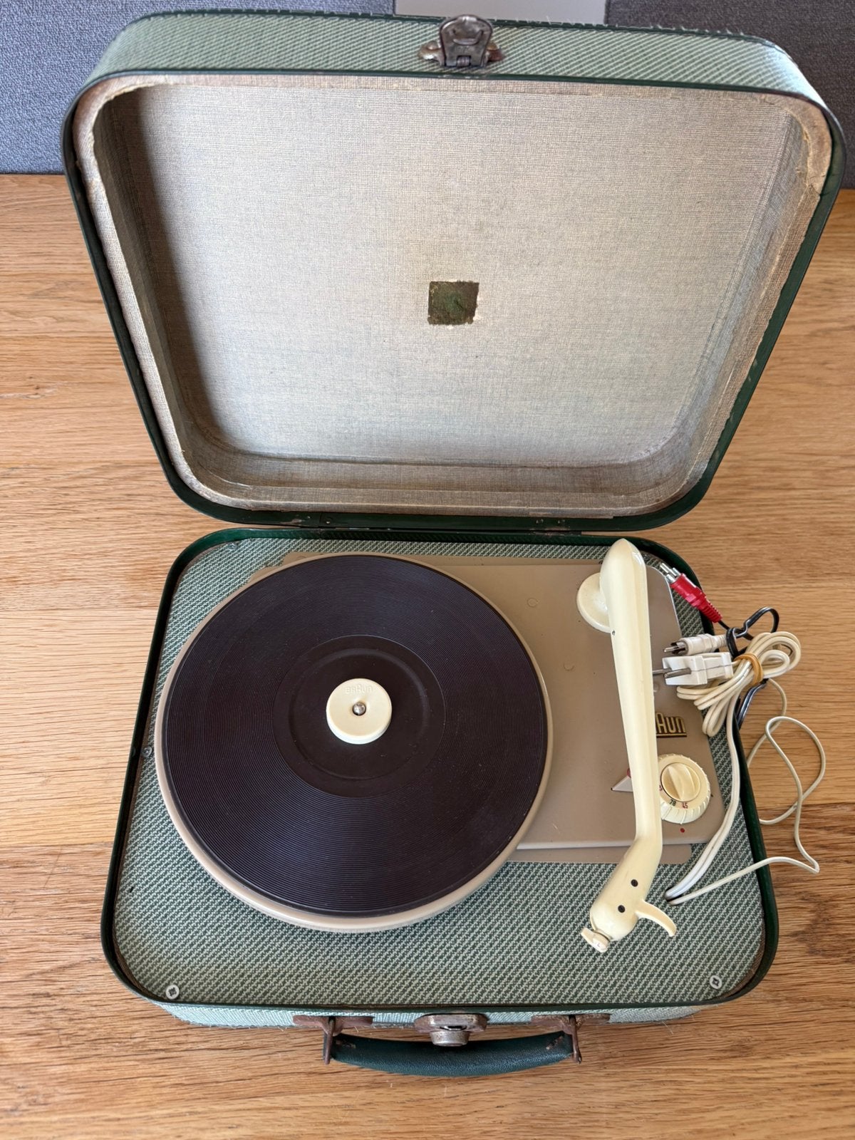 BRAUN PLATENSPELER ORIGINEEL IN KOFFER 33-45-78 RPM, Ophalen of Verzenden, Gebruikt, Platenspeler, Overige merken