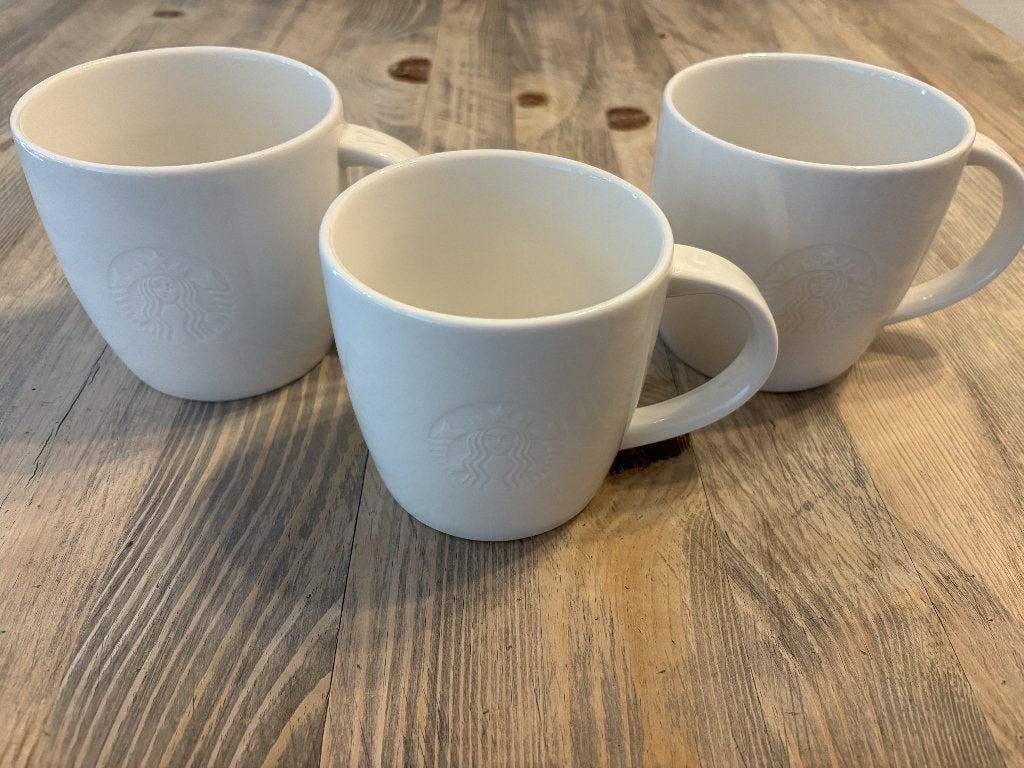 Starbucks “For Here” Editions - 2x Venti & 1x Grande - wit, Ophalen, Nieuw, Overige stijlen, Kop(pen) en/of Schotel(s)