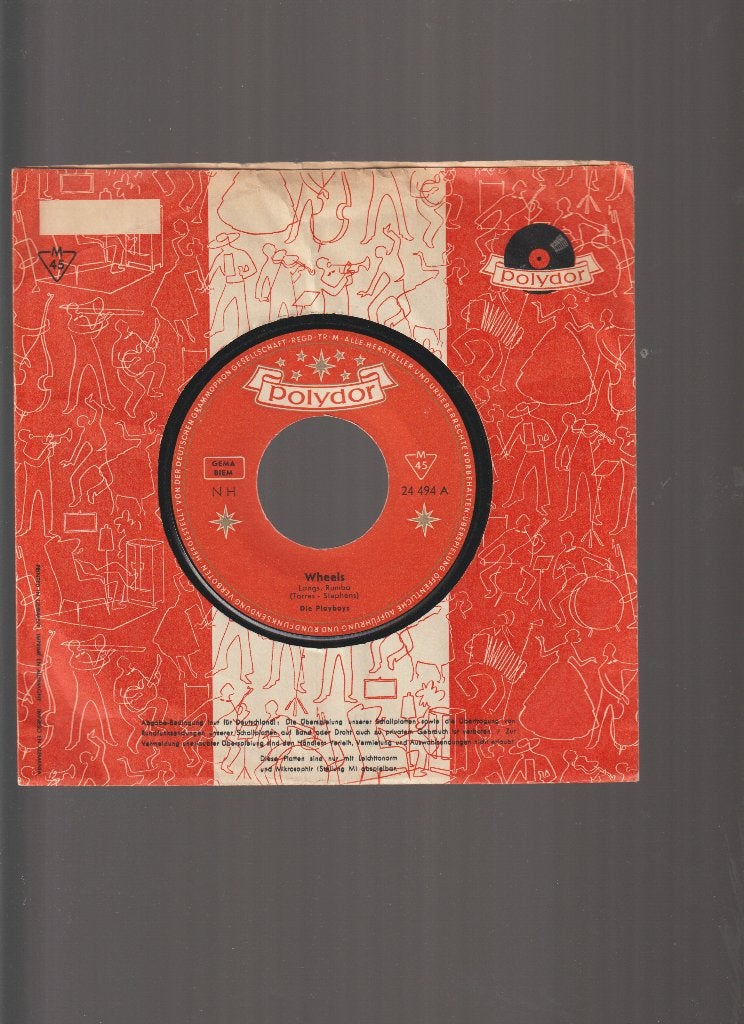 DIE  PLAYBOYS  --  WHEELS  //  ROCK, Verzenden, Originele persing, 7 inch, Zo goed als nieuw