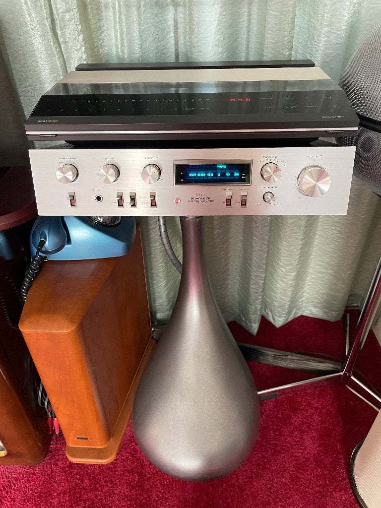 Unieke space age look stereo set met Pioneer SX710 en B&O CD, Ophalen, Refurbished, Cd-speler, Bang & Olufsen