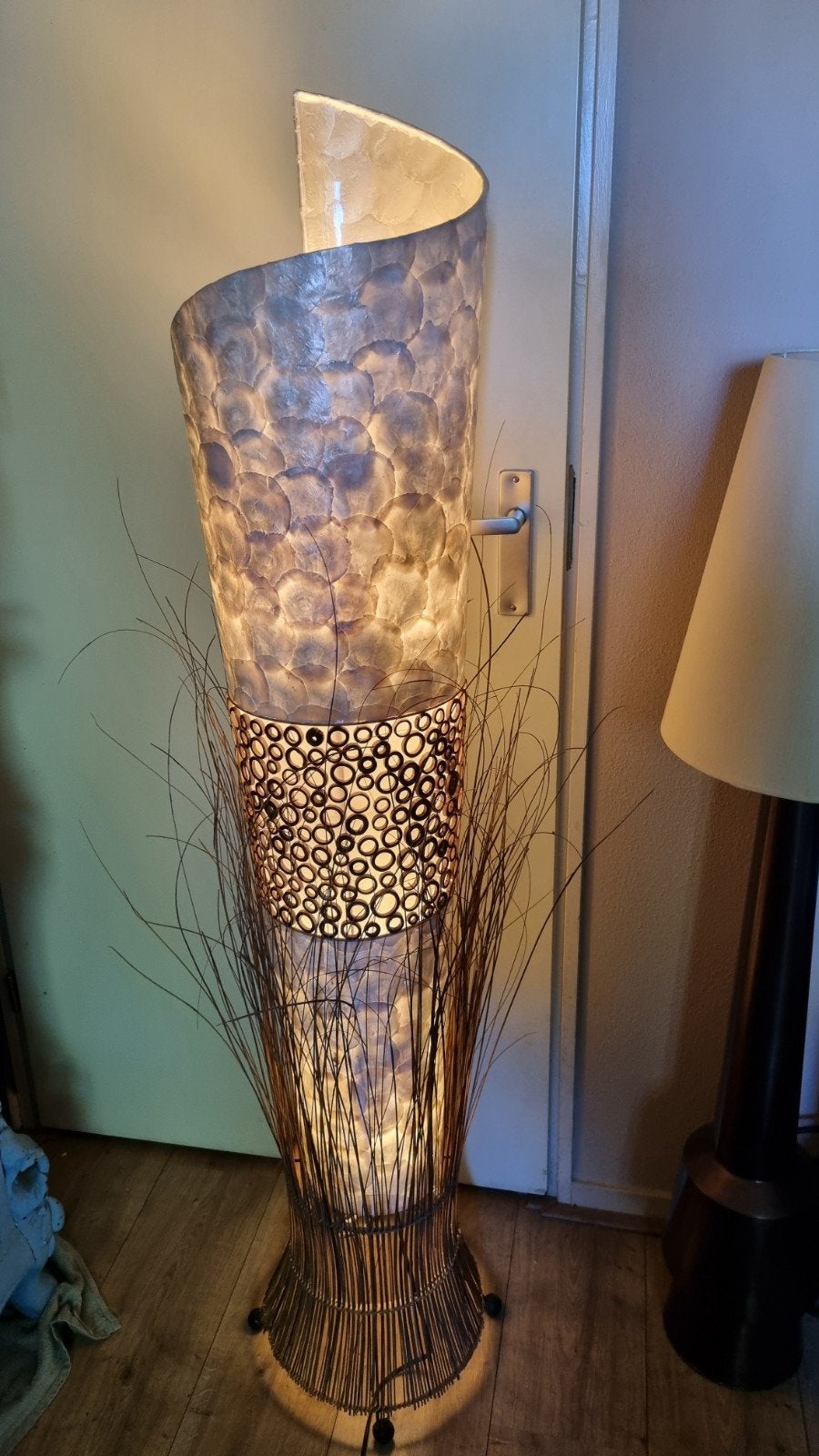 prachtige boho schelpenlamp, Ophalen, Zo goed als nieuw