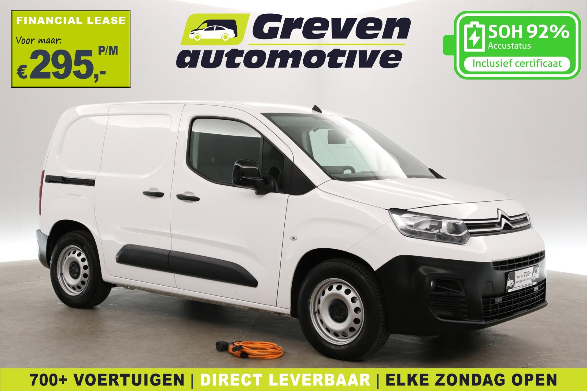 Citroën E-Berlingo 50 kWh 136PK | Snelladen | SOH 92% | 3 Z, Gebruikt, 4 cilinders, Citroën, Wit