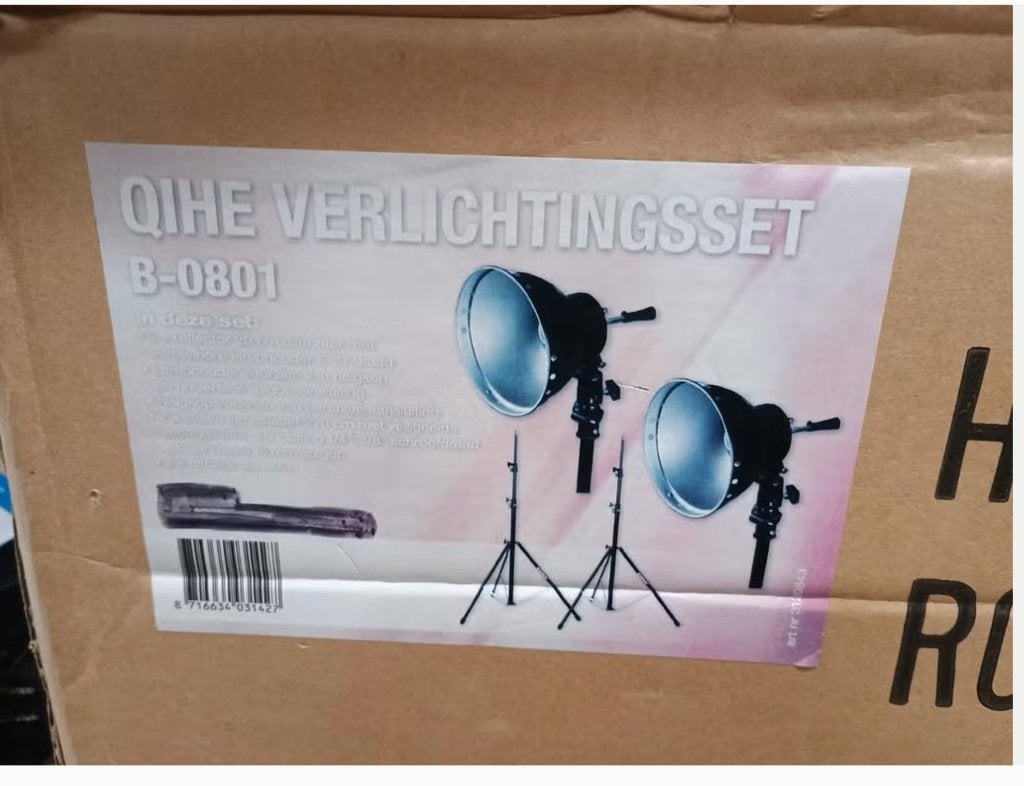 QIHE Verlichtingsset B0801 voor fotostudio, Ophalen, Lamp of Flitsset, ., Nieuw