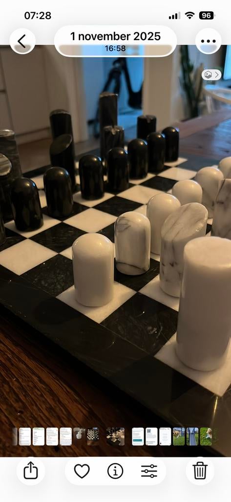 Marmer vintage schaakspel, Hobby en Vrije tijd, Gezelschapsspellen | Bordspellen, Ophalen of Verzenden, Gebruikt