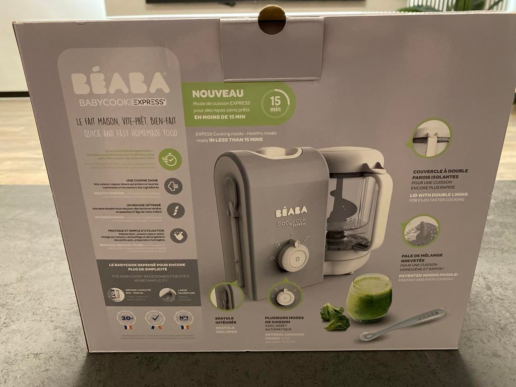 Beaba Babycook Express Velvet Grijs - Oefenhapjes vanaf 4mnd, Kinderen en Baby's, Babyvoeding en Toebehoren, Ophalen of Verzenden