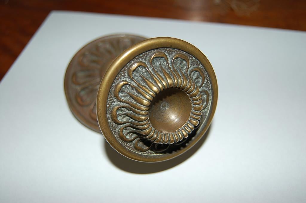 Antiek koperen deurknop, Antiek en Kunst, Ophalen of Verzenden
