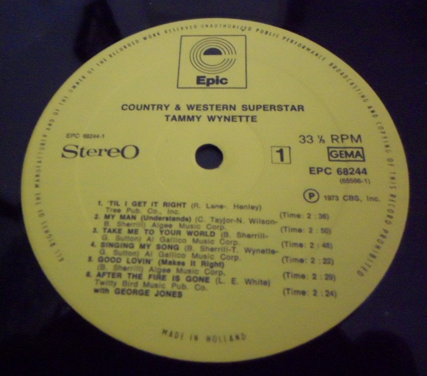Tammy Wynette - Country & Western Superstar LP (1973), Cd's en Dvd's, LP, Gebruikt, Ophalen of Verzenden, 12 inch