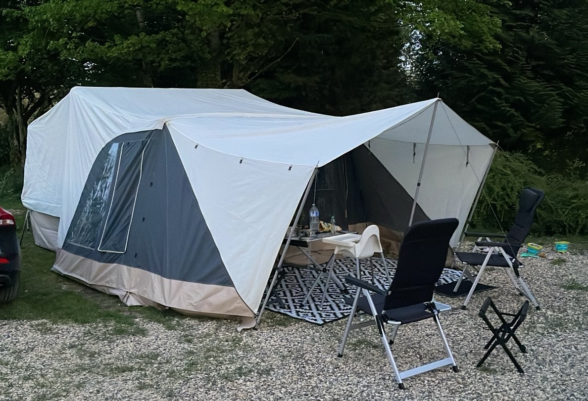 Mooie Combicamp uit 2014 incl kuipzeil en voortent, Caravans en Kamperen, Vouwwagens, Ophalen, Meerkleurig, Tot en met 4, Combi-Camp