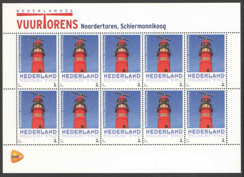 Vuurtorens in Nederland: Noordertoren, Schiermonnikoog, Postzegels en Munten, Ophalen of Verzenden, Na 1940, Postfris