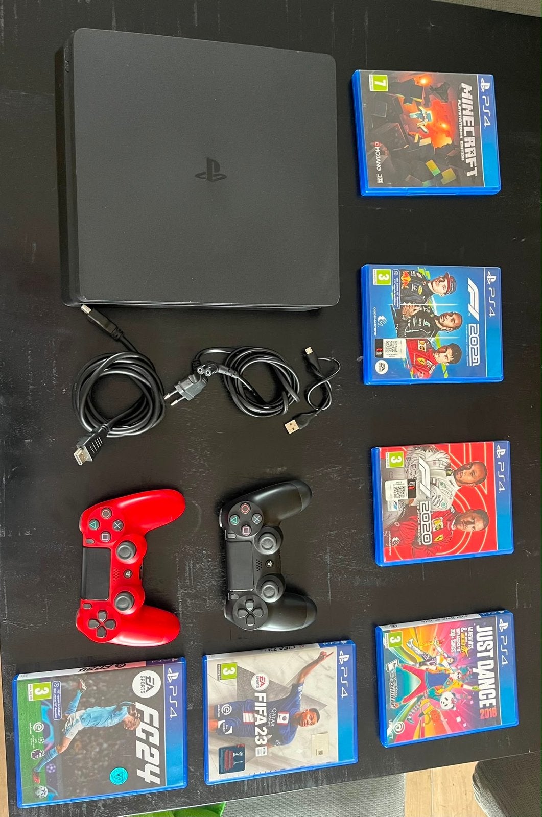 PlayStation 4 Slim met 2 controllers en 6 games, Ophalen, Met 2 controllers, Slim, 500 GB