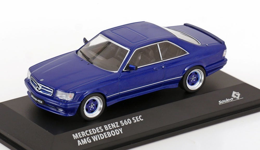 Solido 1:43 Mercedes Benz 560 SEC AMG Widebody 1990, blauw, Solido, -, Nieuw, Ophalen of Verzenden