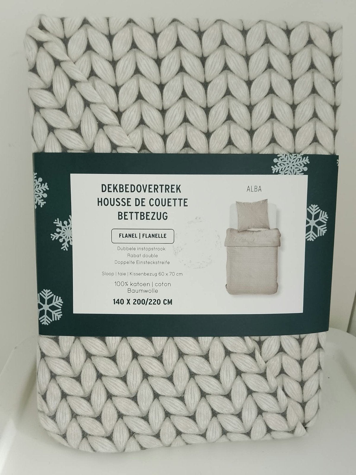 Nieuw flanellen dekbedovertrek - Sinterklaas & Kerst, Wit, Dekbedovertrek, Katoen, Nieuw