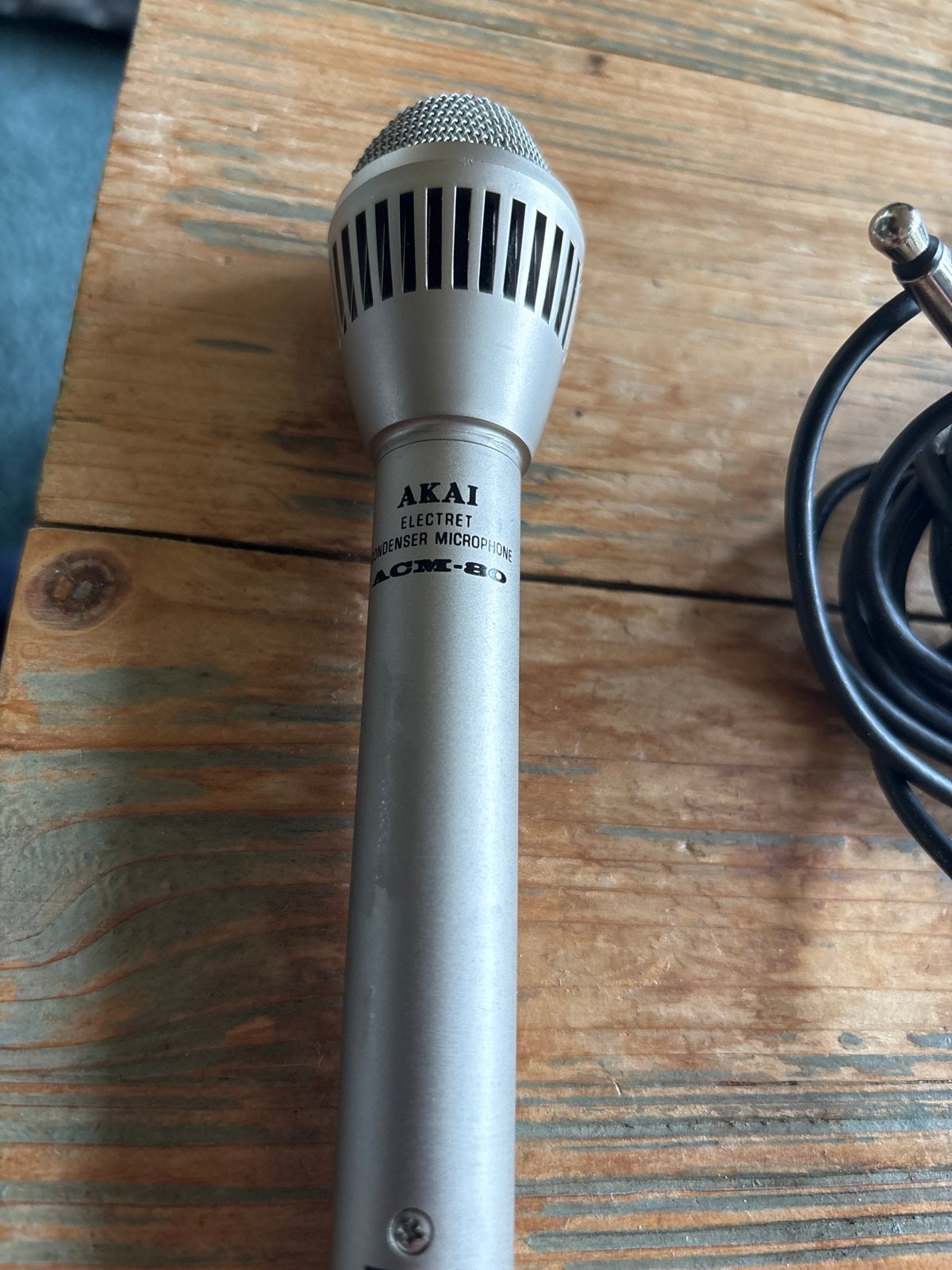 Akai Electret Condenser Microfoon ACM-80, Ophalen of Verzenden, Gebruikt, Studiomicrofoon