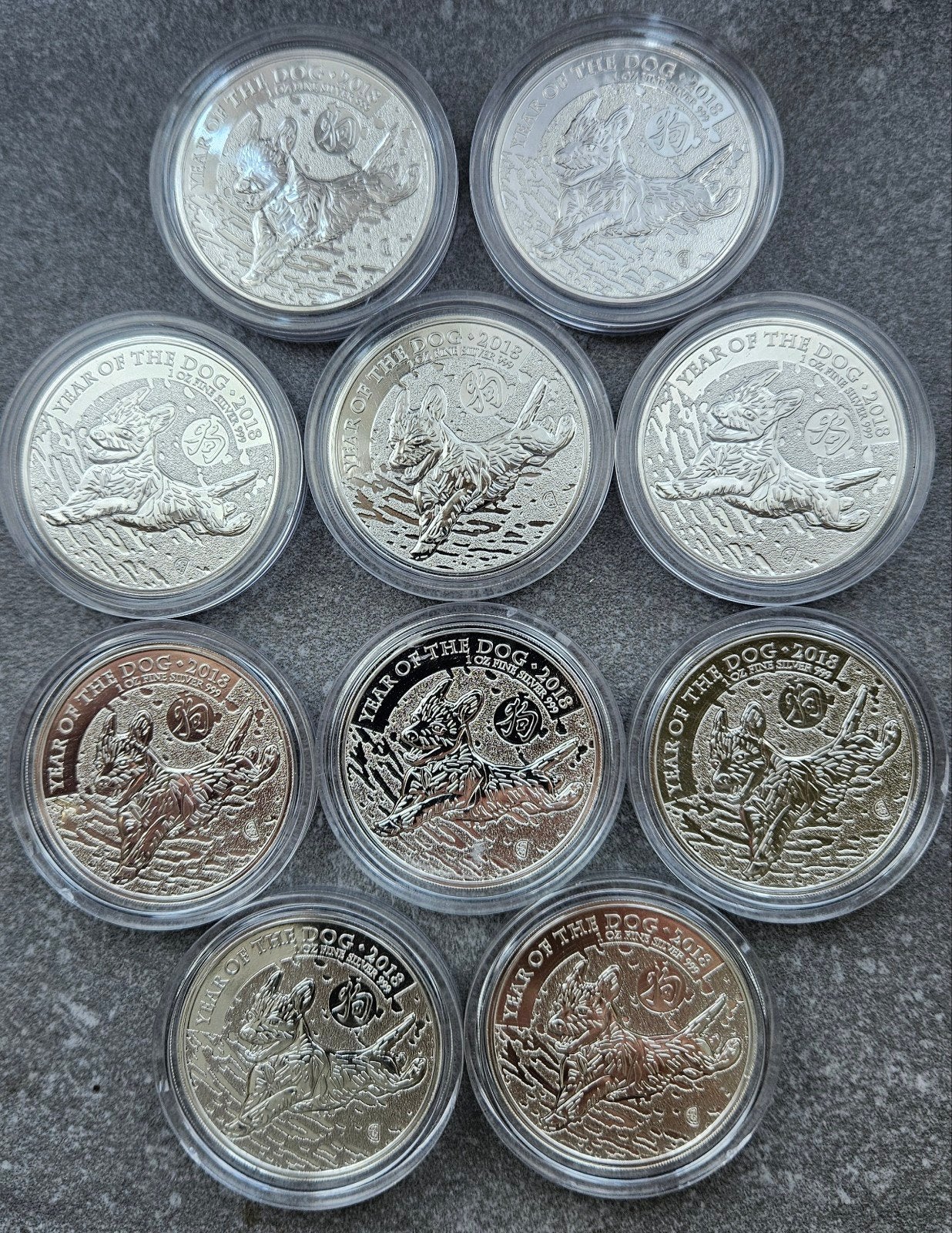 10 x 1 ounce lunar UK 2018, Ophalen of Verzenden, Zilver