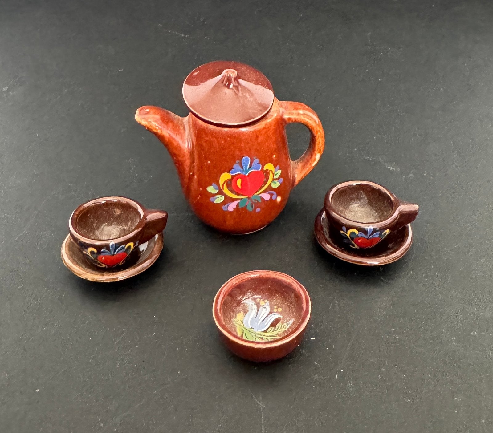Koffiekan, 2 x kop/schotel, schaaltje, Verzamelen, Poppenhuizen en Toebehoren, Ophalen of Verzenden, Poppenhuis